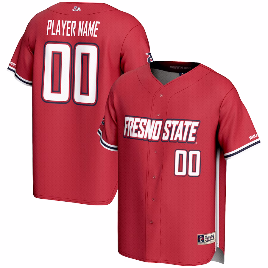 Fresno State Bulldogs GameDay Greats NIL Pick-A-Player Lightweight Baseball Jersey - Red - ujerseystore