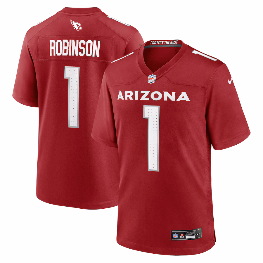 Men's Arizona Cardinals Darius Robinson Nike Cardinal 2024 NFL Draft First Round Pick Player Game Jersey - ujerseystore
