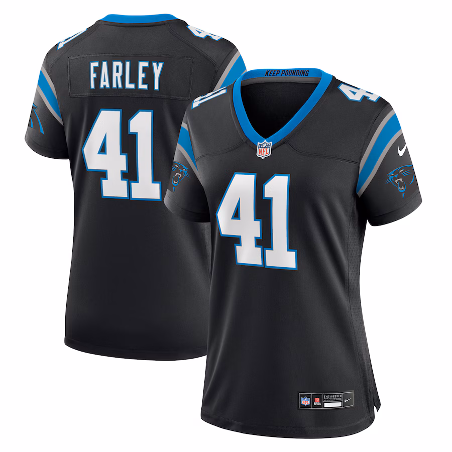Women's Carolina Panthers Matthias Farley Nike  Black  Game Jersey - ujerseystore