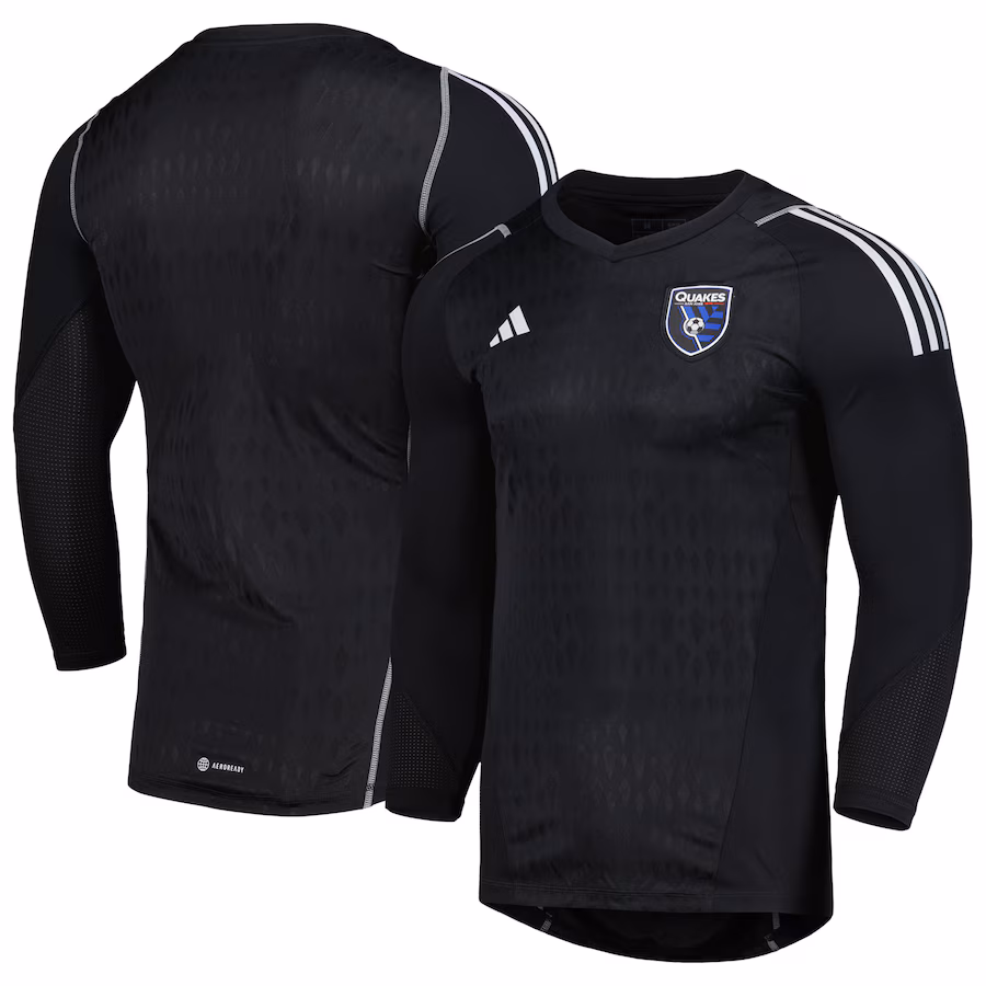 Men's San Jose Earthquakes adidas Black 2023 Goalkeeper Long Sleeve Replica Jersey - ujerseystore