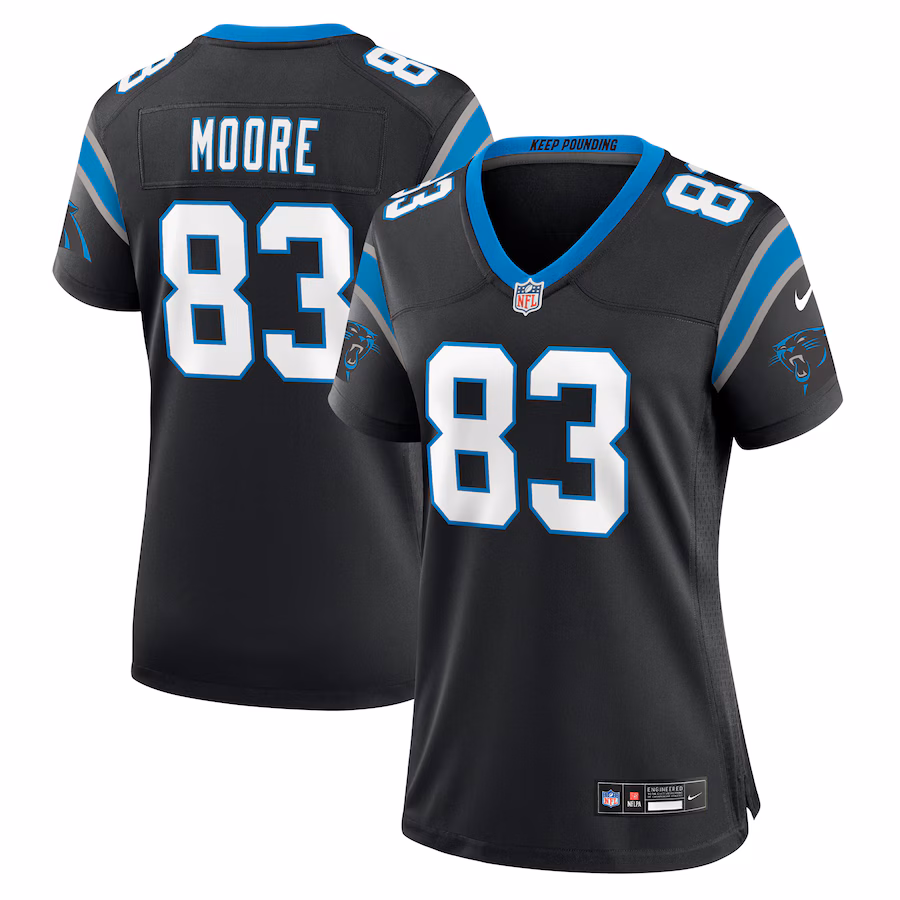 Women's Carolina Panthers David Moore Nike Black Game Jersey - ujerseystore