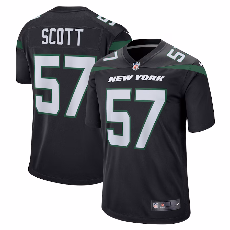 Men's New York Jets Bart Scott Nike Black Retired Player Jersey - ujerseystore