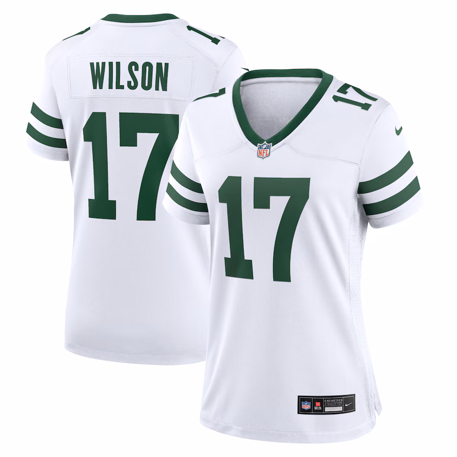 Women's New York Jets Garrett Wilson Nike Legacy White Game Jersey - ujerseystore