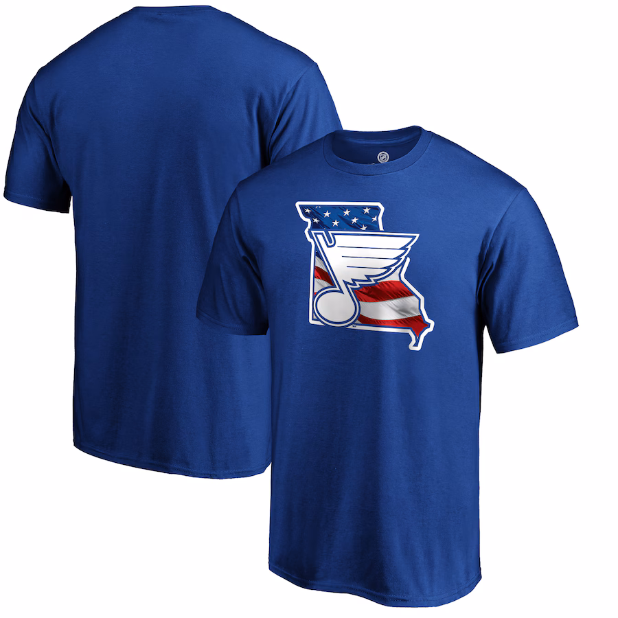 Men's St. Louis Blues Royal NHL Banner State T-Shirt - ujerseystore
