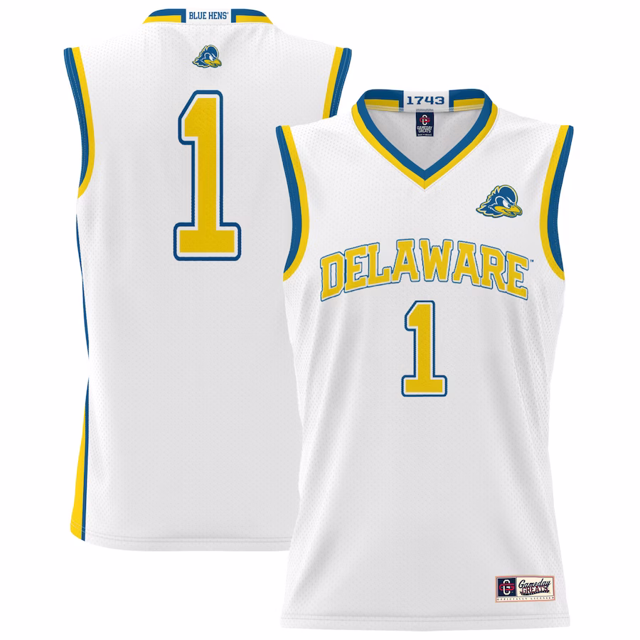 Delaware Fightin' Blue Hens GameDay Greats Unisex  Lightweight Basketball Jersey - White - ujerseystore