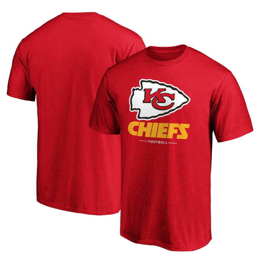 Men's Kansas City Chiefs Red Team Lockup T-Shirt - ujerseystore