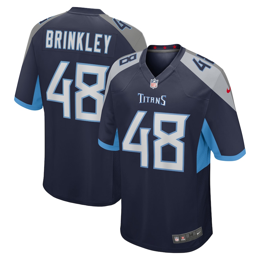 Men's Tennessee Titans Beau Brinkley Nike Navy Game Jersey - ujerseystore