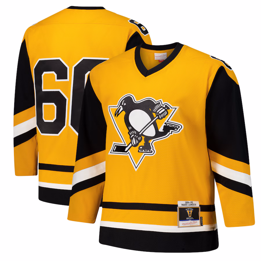 Men's Pittsburgh Penguins Mario Lemieux Gold 1984-85 Power Play Jersey - ujerseystore