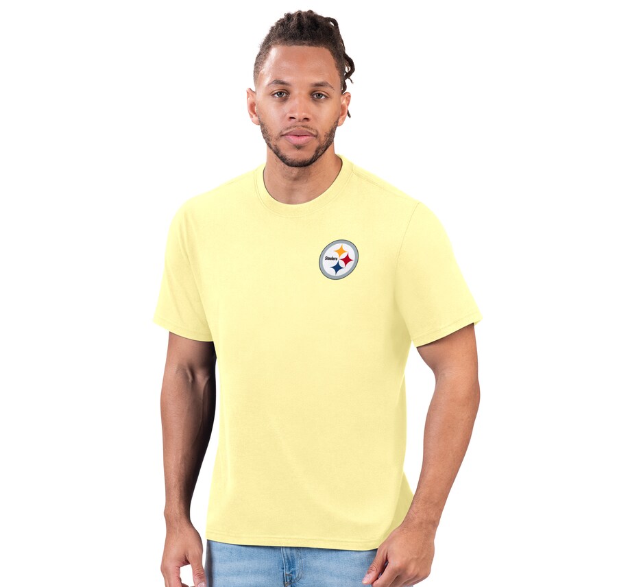 Men's Pittsburgh Steelers Margaritaville Yellow Wastin' Away T-Shirt - ujerseystore