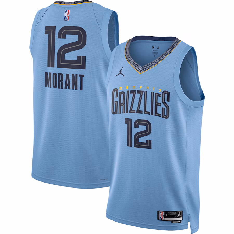 Unisex Memphis Grizzlies Ja Morant Jordan Brand Light Blue Swingman Jersey - Statement Edition - ujerseystore