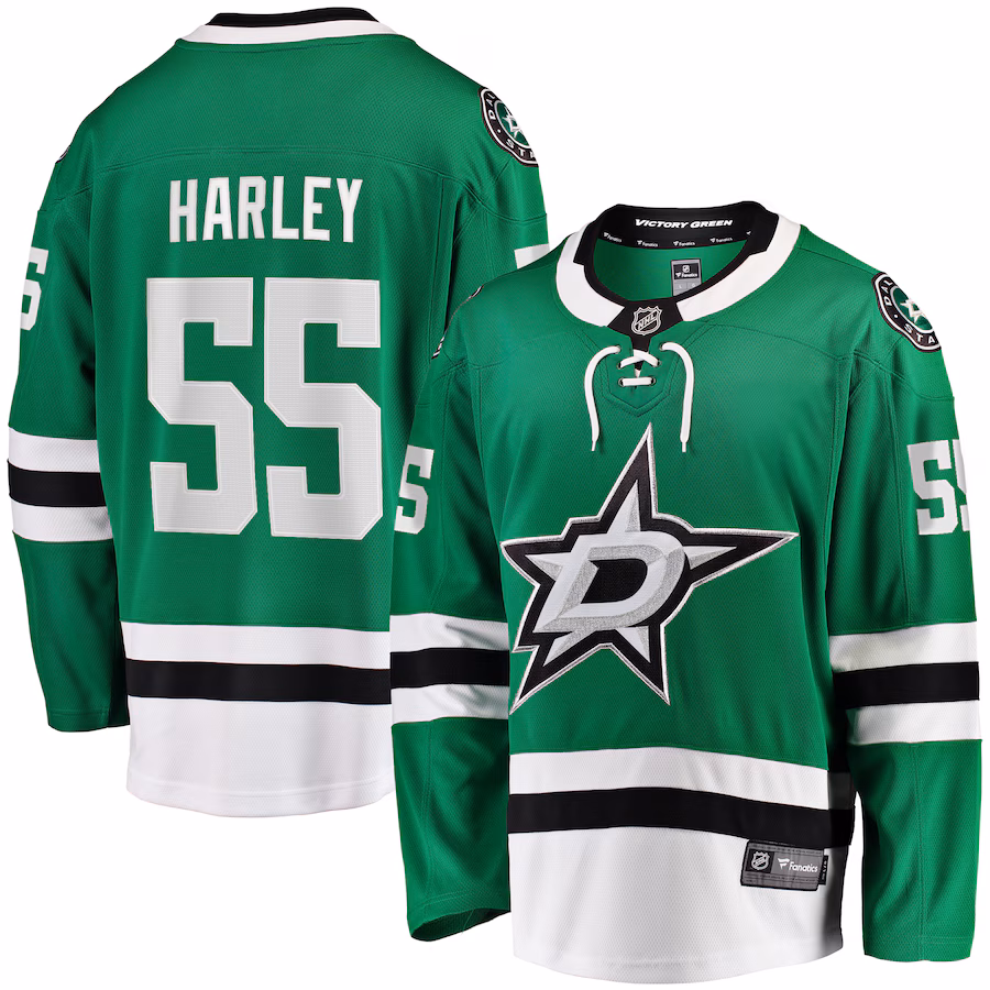 Men's Dallas Stars Thomas Harley Fanatics Kelly Green Home Premier Breakaway Player Jersey - ujerseystore