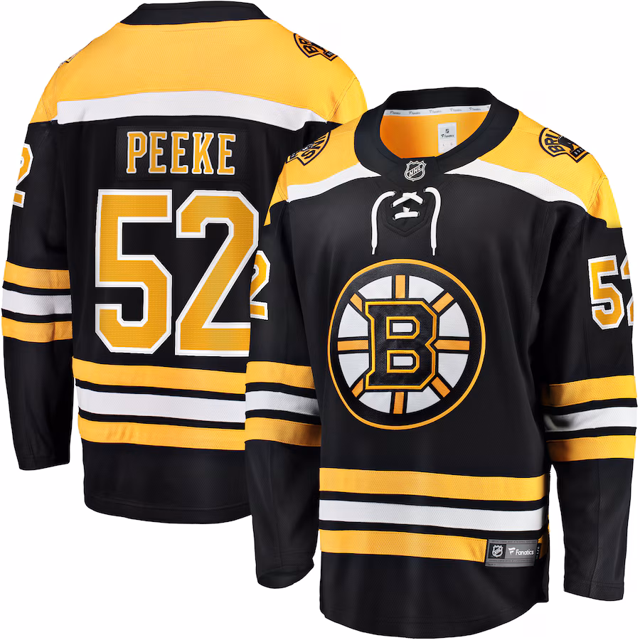 Men's Boston Bruins Andrew Peeke Fanatics Black Home Premier Breakaway Player Jersey - ujerseystore