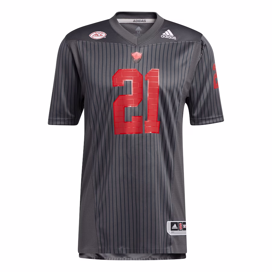 #21 NC State Wolfpack adidas Strategy Premier Jersey - Gray - ujerseystore