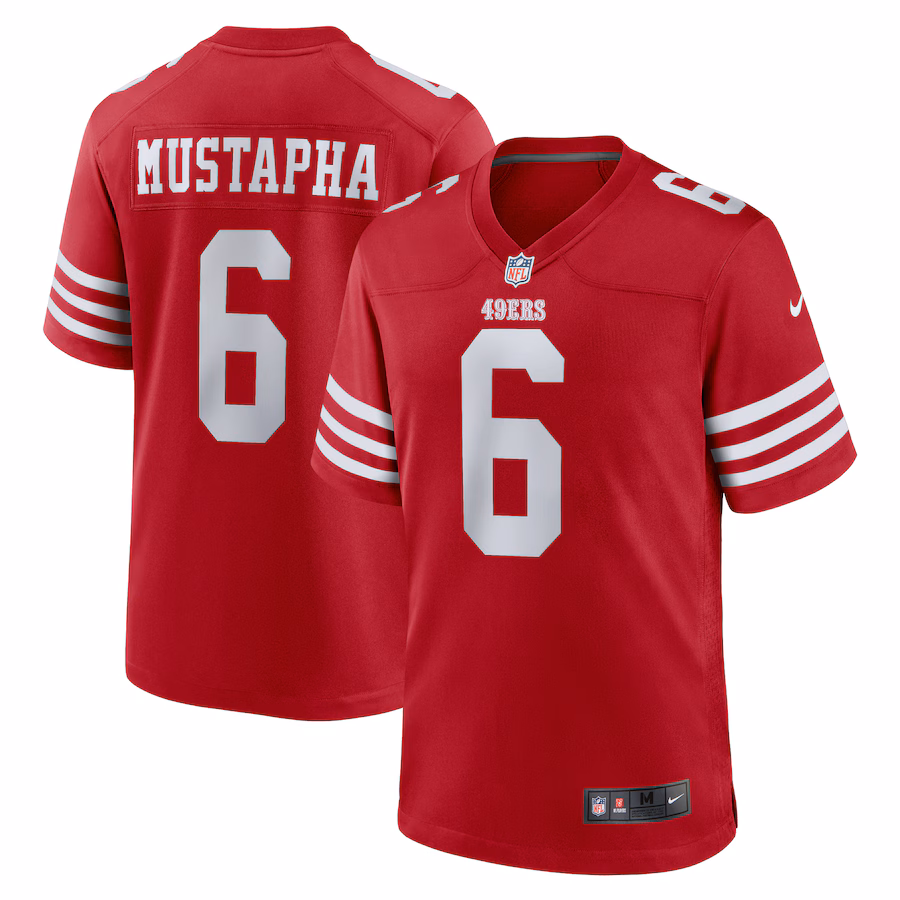 Men's San Francisco 49ers Malik Mustapha Nike Scarlet Game Jersey - ujerseystore