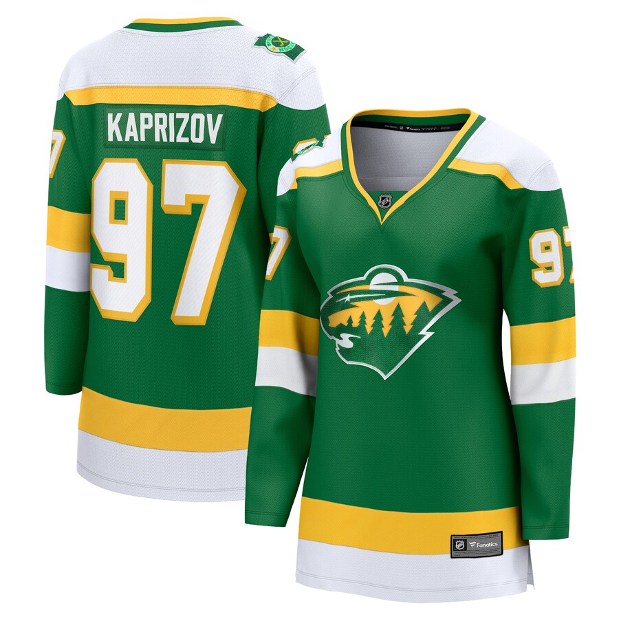 Women's Minnesota Wild Kirill Kaprizov Fanatics Branded Green 2023/24 Alternate Premier Breakaway Player Jersey - ujerseystore