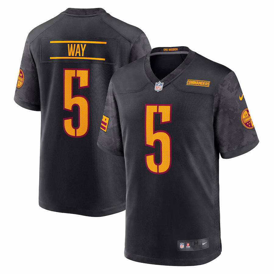Men's Washington Commanders Tress Way Nike Black Alternate Game Player Jersey - ujerseystore