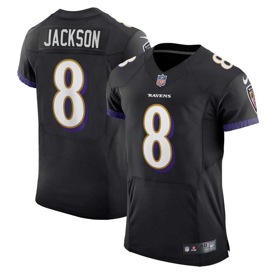 Men's Baltimore Ravens Lamar Jackson Nike Black Alternate Vapor Elite Player Jersey - ujerseystore