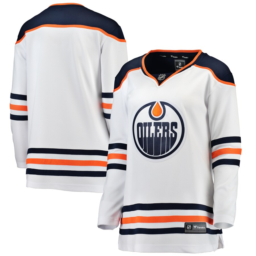 Women's Edmonton Oilers Fanatics Branded White Away Breakaway Jersey - ujerseystore