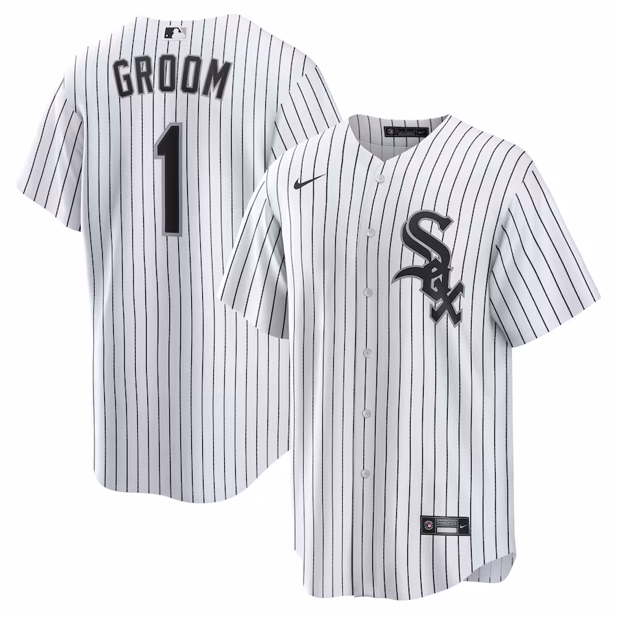 Men's Chicago White Sox Nike White #1 Groom Home Replica Jersey - ujerseystore