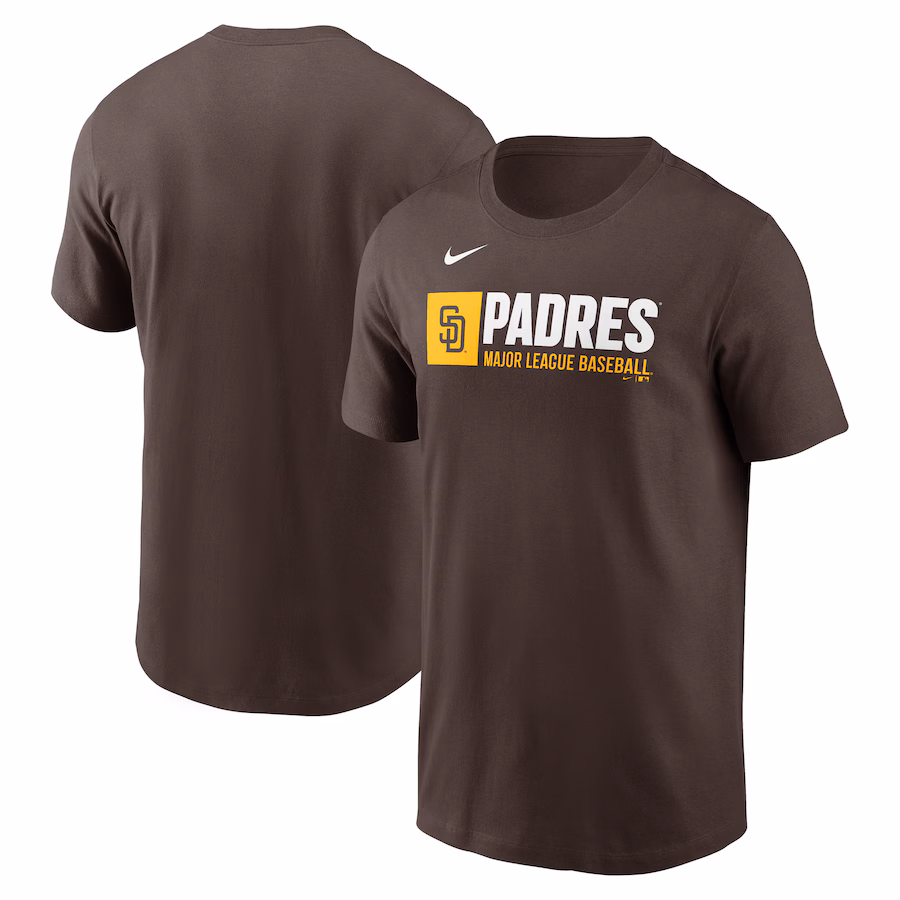 Men's San Diego Padres Nike Brown Team Block T-Shirt - ujerseystore
