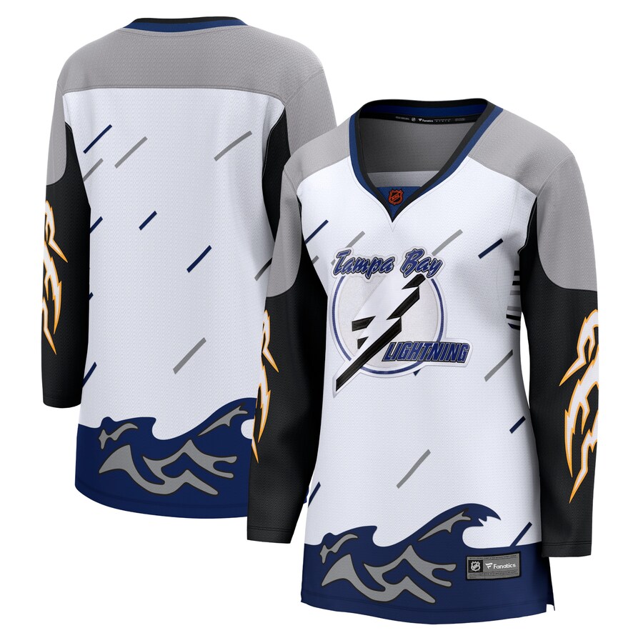 Women's Tampa Bay Lightning Fanatics Branded White Special Edition 2.0 Breakaway Blank Jersey - ujerseystore