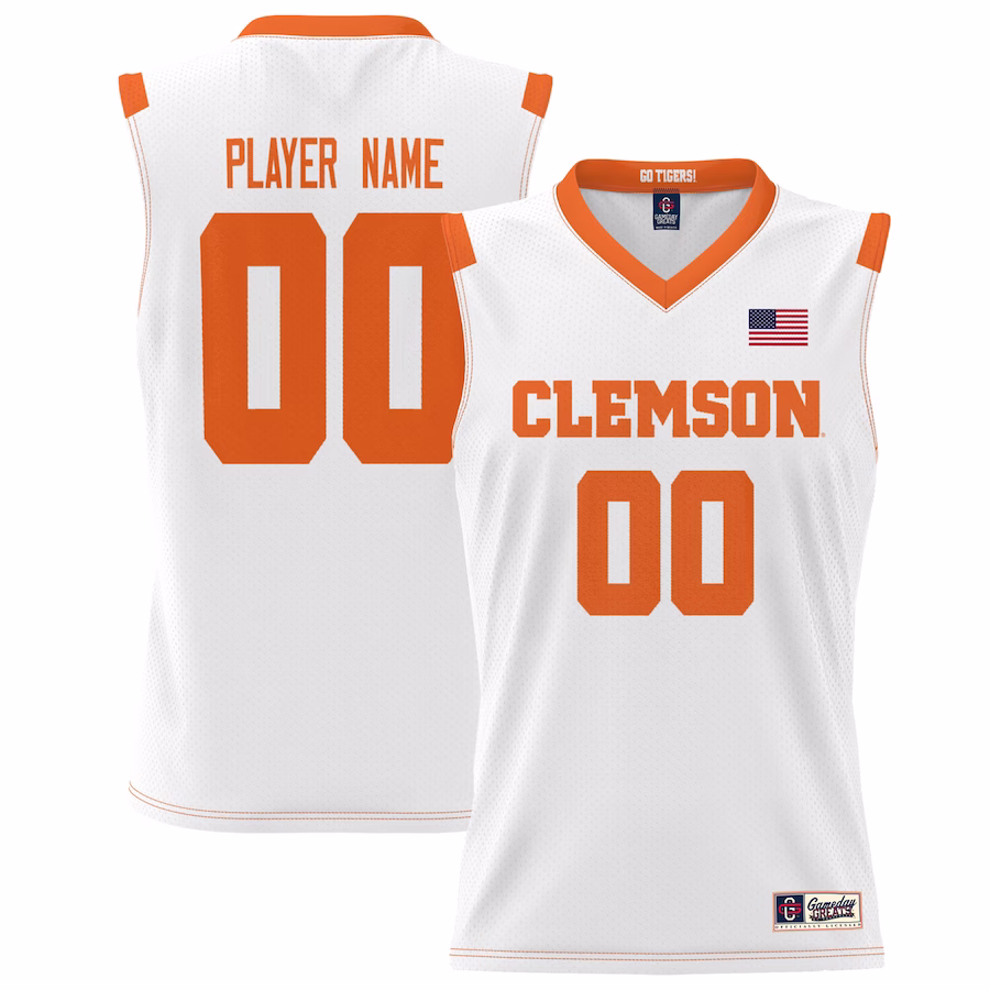 Clemson Tigers GameDay Greats NIL Pick-A-Player Lightweight Basketball Jersey - White - ujerseystore
