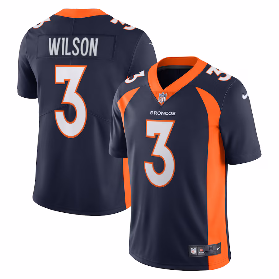 Men's Denver Broncos Russell Wilson Nike Navy Alternate Vapor Limited Jersey - ujerseystore