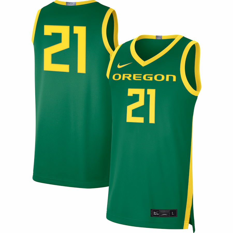 Men's Nike #21 Green Oregon Ducks Limited Basketball Jersey - ujerseystore