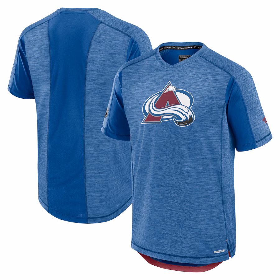 Men's Colorado Avalanche Fanatics Blue Authentic Pro Rink Tech T-Shirt - ujerseystore