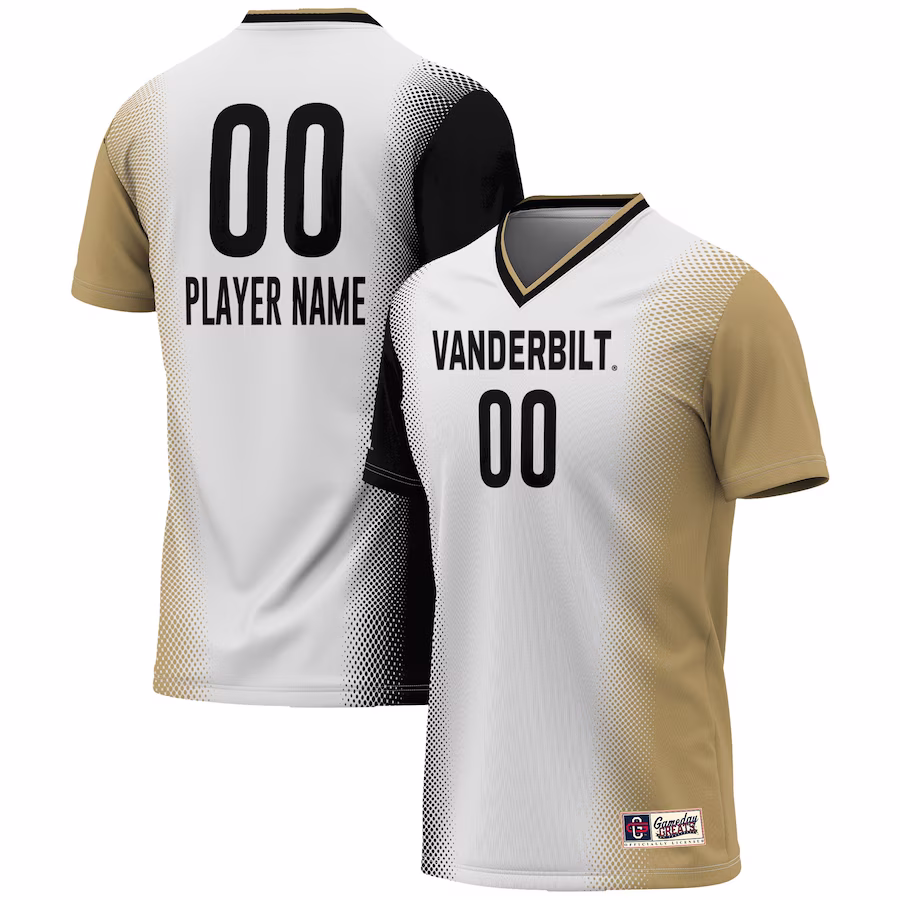 Vanderbilt Commodores GameDay Greats Unisex NIL Pick-A-Player Lightweight Women's Soccer Jersey - White - ujerseystore