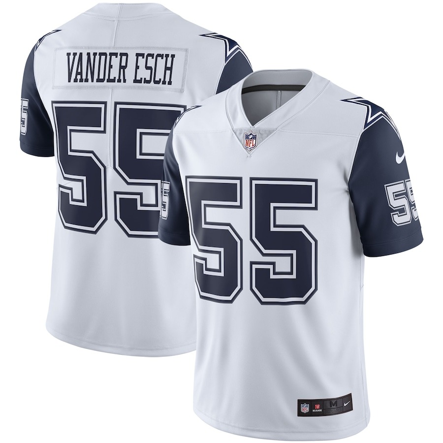 Men's Dallas Cowboys Leighton Vander Esch White Nike Color Rush Vapor Limited Jersey - ujerseystore