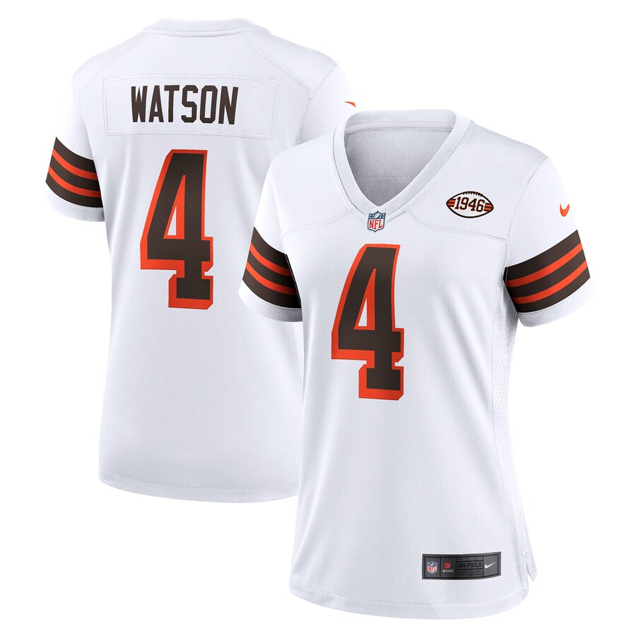 Women's Cleveland Browns Deshaun Watson Nike White Player Jersey - ujerseystore