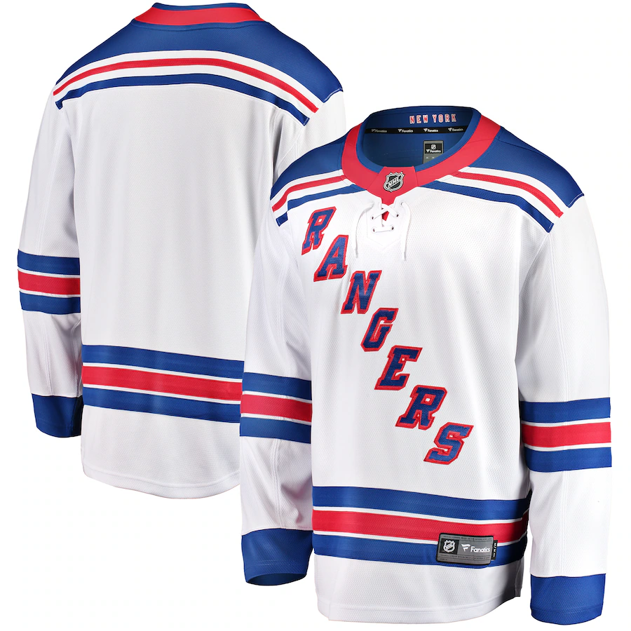 Men's New York Rangers Fanatics White Breakaway Away Jersey - ujerseystore