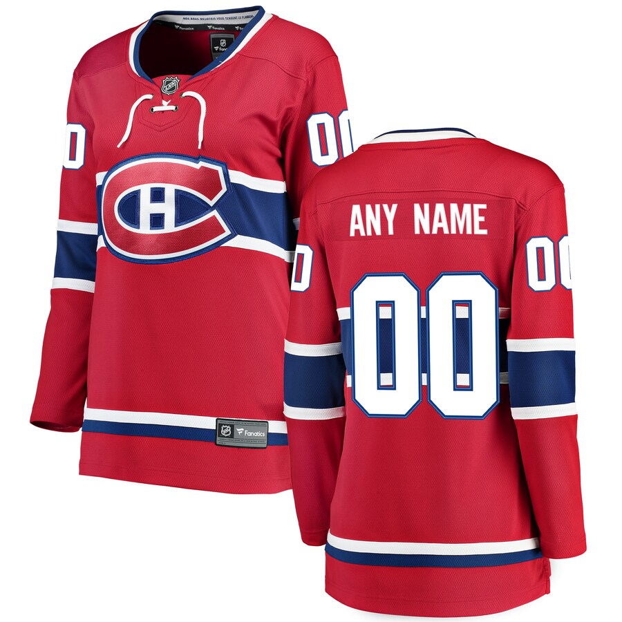 Women's Montreal Canadiens Fanatics Branded Red Home Breakaway Custom Jersey - ujerseystore