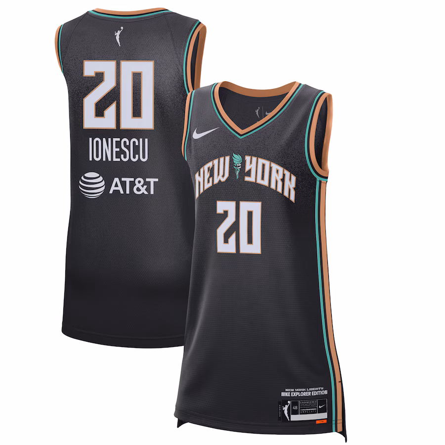Women's New York Liberty Sabrina Ionescu Nike Black 2021 Explorer Edition Victory Player Jersey - ujerseystore