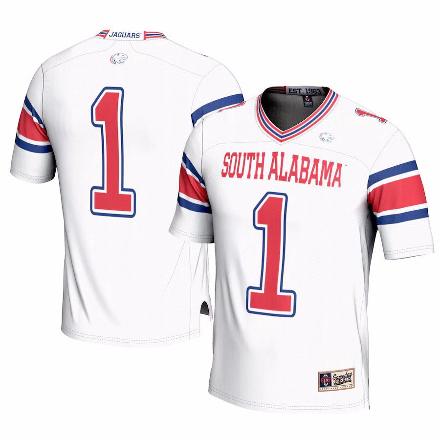 Men's GameDay Greats #1 White South Alabama Jaguars Football Jersey - ujerseystore