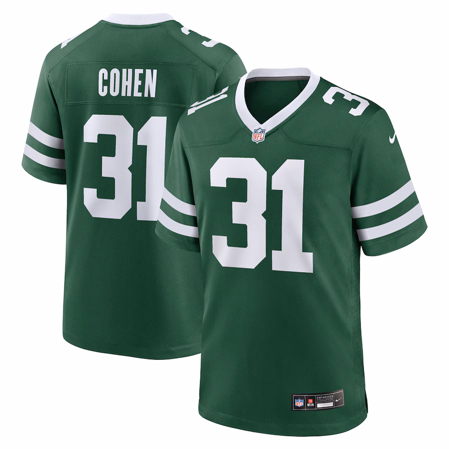 Men's New York Jets Tarik Cohen Nike Legacy Green Team Game Jersey - ujerseystore