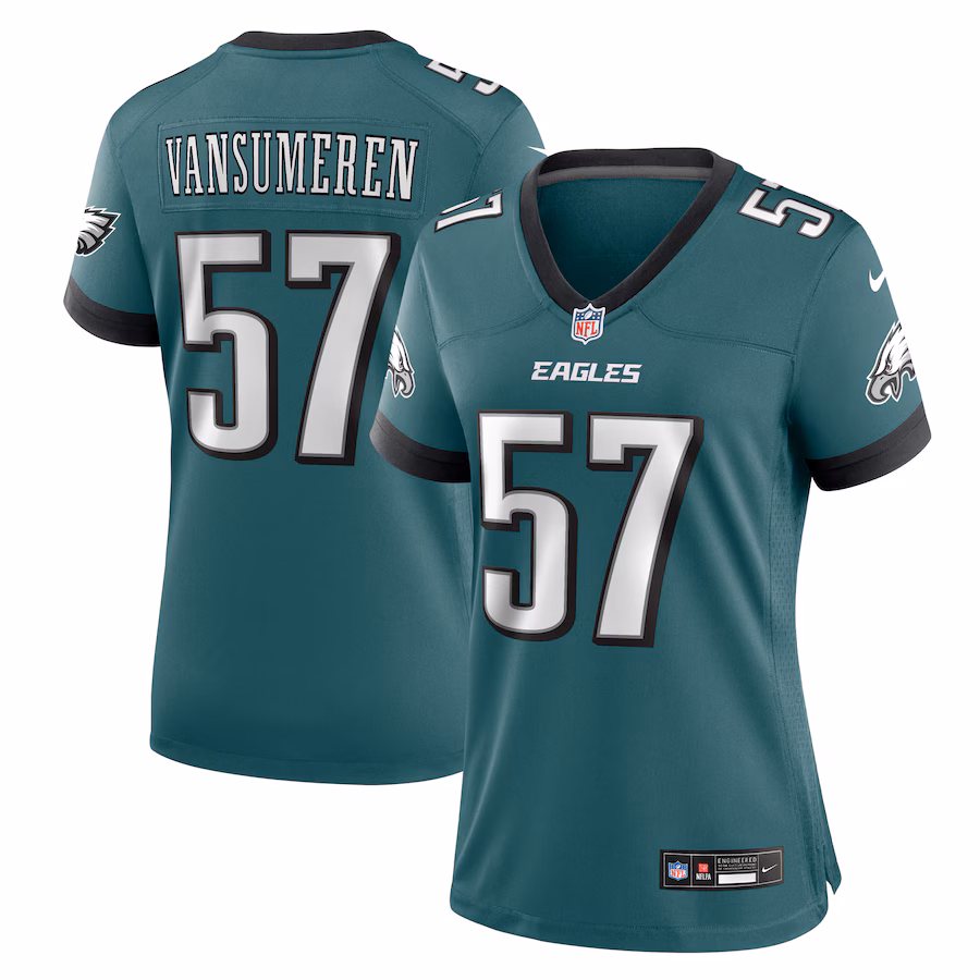 Women's Philadelphia Eagles Ben VanSumeren Nike Midnight Green Team Game Jersey - ujerseystore