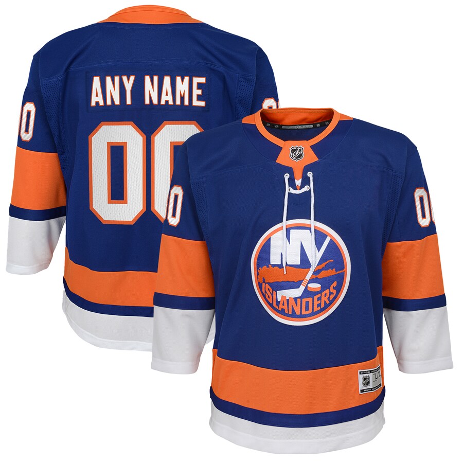 Youth New York Islanders Blue Home Premier Custom Jersey - ujerseystore