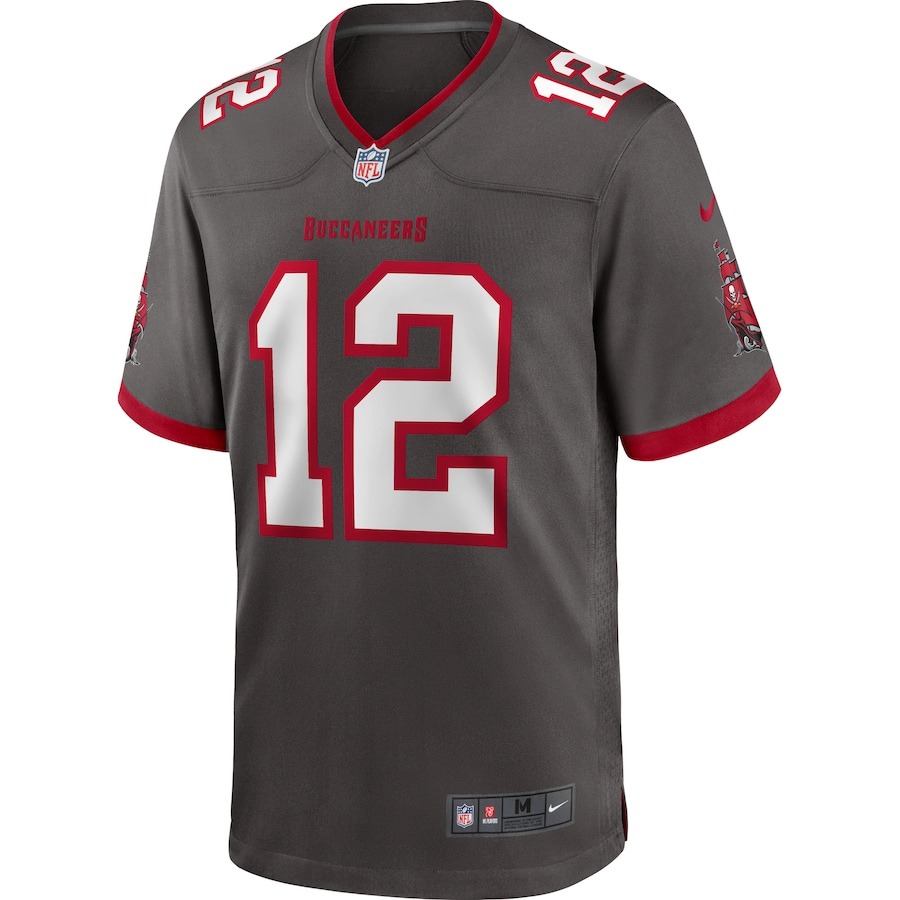 Men's Tampa Bay Buccaneers Tom Brady Nike Pewter Alternate Game Jersey - ujerseystore
