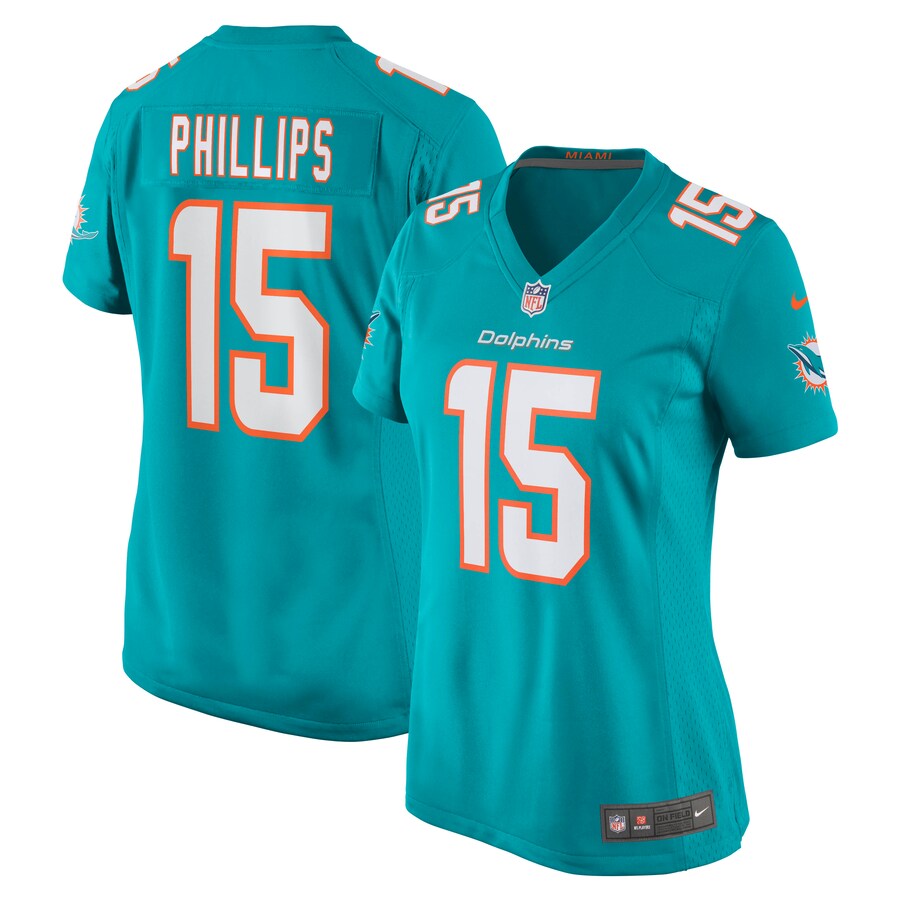 Women's Miami Dolphins Jaelan Phillips Nike Aqua Game Player Jersey - ujerseystore