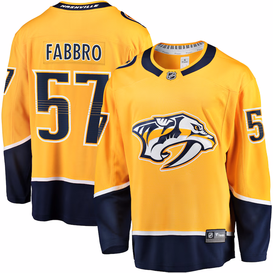 Men's Nashville Predators Dante Fabbro Fanatics Gold Replica Player Jersey - ujerseystore