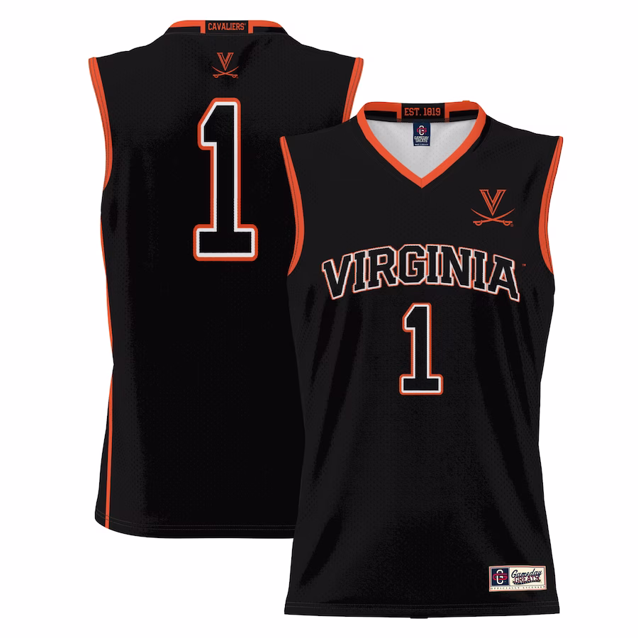 #1  Virginia Cavaliers GameDay Greats  Lightweight Basketball Jersey - Black - ujerseystore