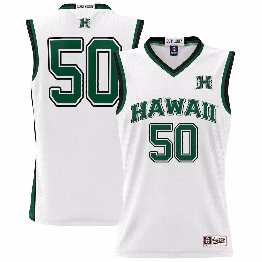 #50 Hawaii Rainbow Warriors GameDay Greats Unisex Lightweight Basketball Jersey - White - ujerseystore