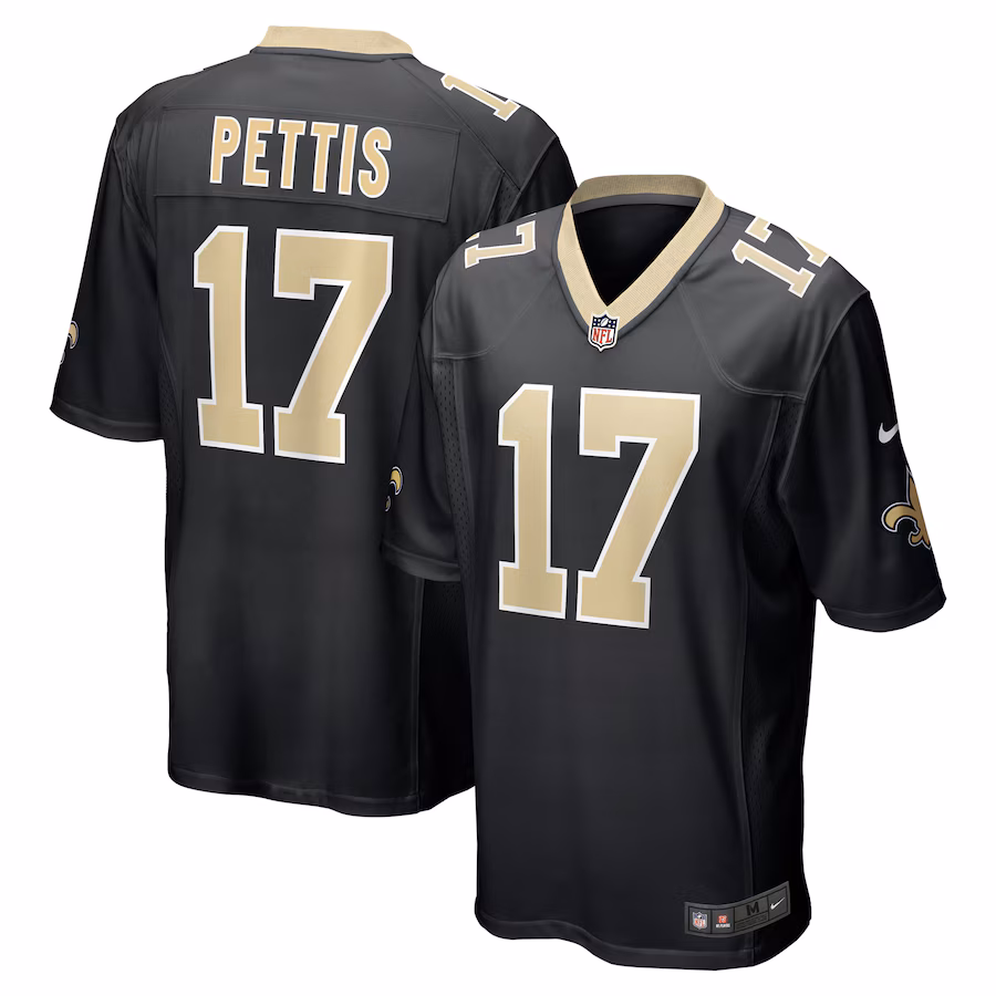 Men's New Orleans Saints Dante Pettis Nike Black Game Jersey - ujerseystore