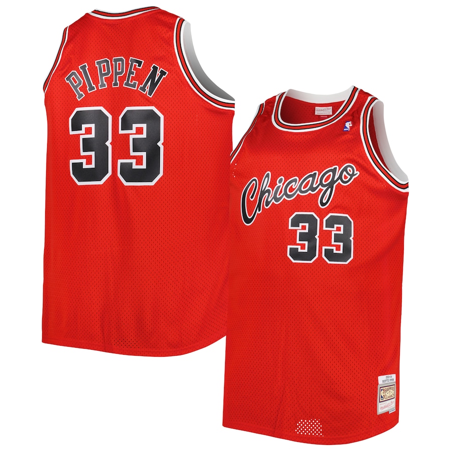 Men's Chicago Bulls Scottie Pippen Mitchell & Ness Red Big & Tall Hardwood Classics 2003/04 Swingman Jersey - ujerseystore