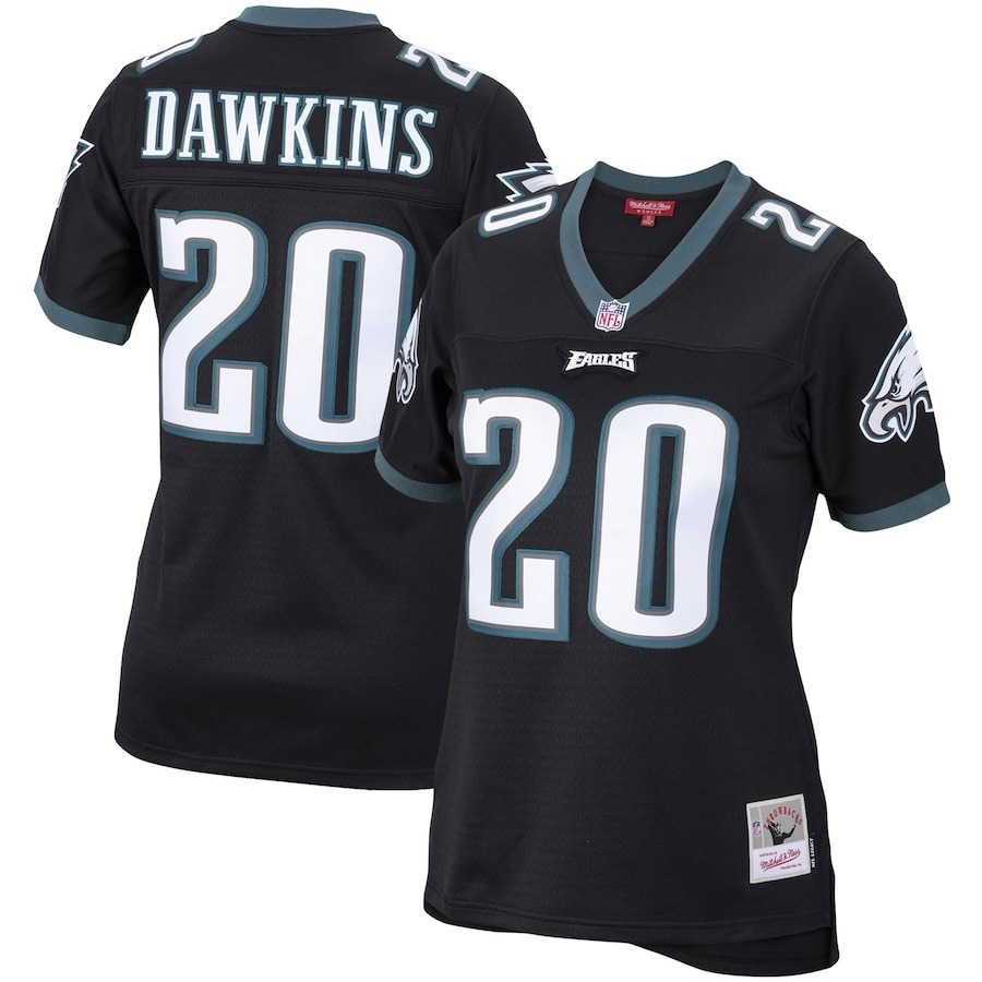 Women's Philadelphia Eagles Brian Dawkins Mitchell & Ness Black Legacy Replica Team Jersey - ujerseystore
