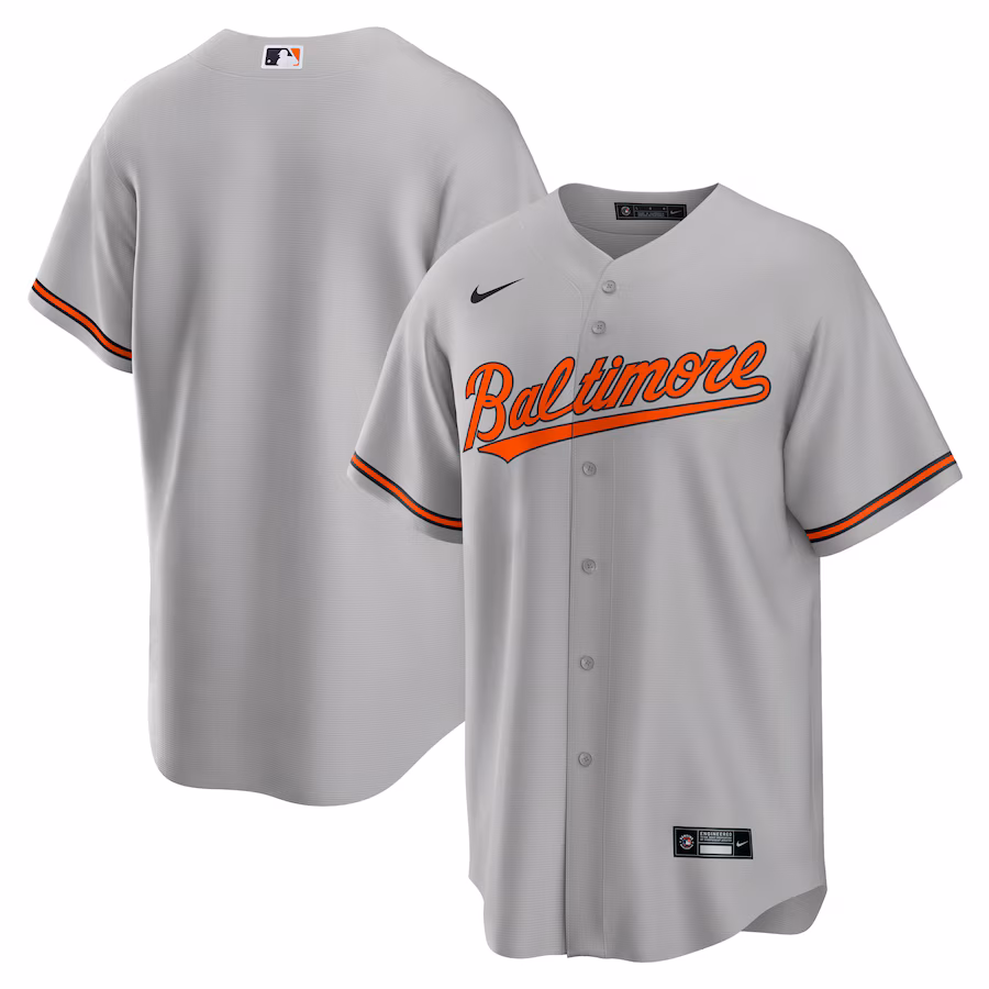 Men's Baltimore Orioles Nike Gray Road Replica Team Jersey - ujerseystore