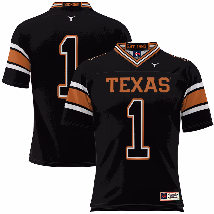 Youth GameDay Greats #1 Black Texas Longhorns Football Jersey - ujerseystore