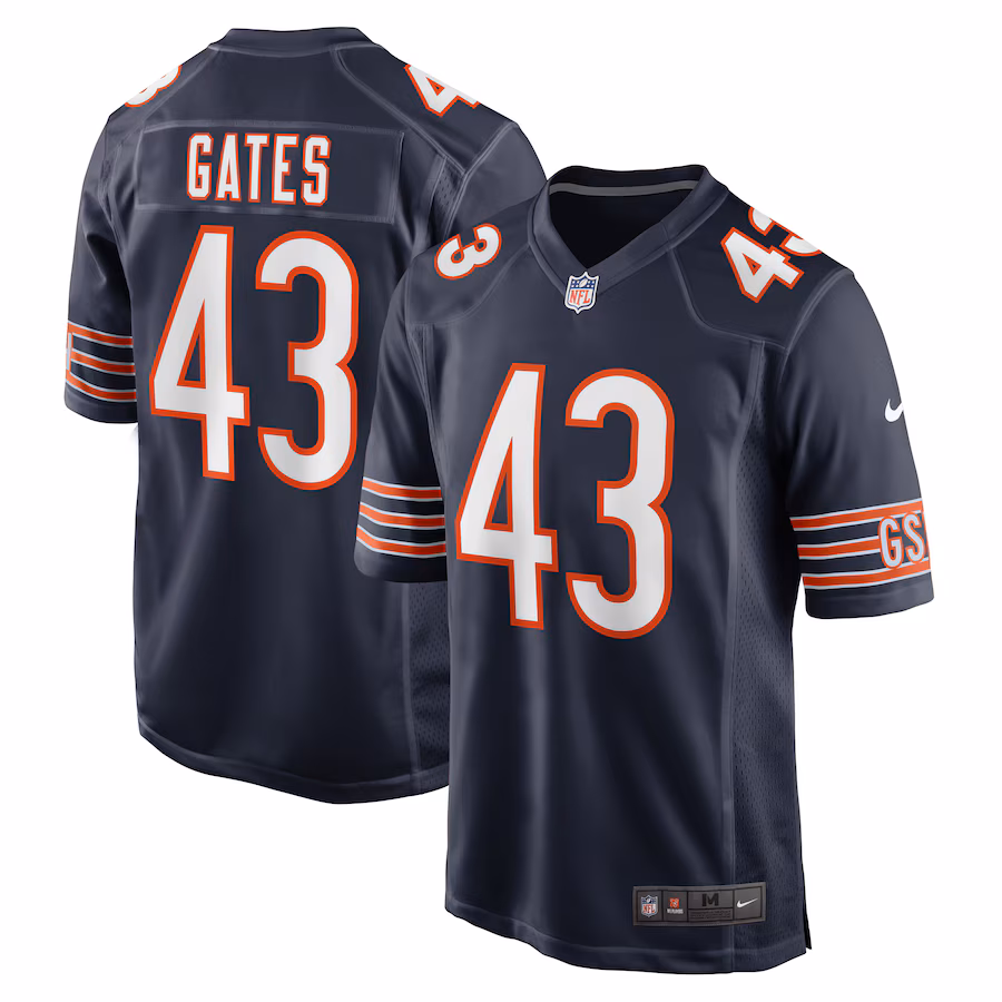 Men's Chicago Bears DeMarquis Gates Nike Navy Game Player Jersey - ujerseystore